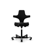 HAG Capisco 8106 B&uuml;rostuhl mit Sattelsitz - Schnelllieferprogramm Xtreme Schwarz EXR009 Aluminium schwarz Gestellfarbe Weiche Rollen f&uuml;r harte B&ouml;den