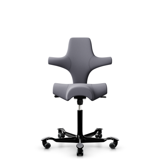 HAG Capisco 8106 Bürostuhl mit Sattelsitz - Schnelllieferprogramm Xtreme Grau EXR081 Aluminium schwarz Gestellfarbe Weiche Rollen für harte Böden