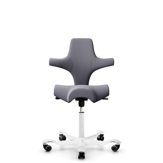 HAG Capisco 8106 Bürostuhl mit Sattelsitz - Schnelllieferprogramm Xtreme Grau EXR081 Aluminium weiß Gestellfarbe Harte Rollen für weiche Böden