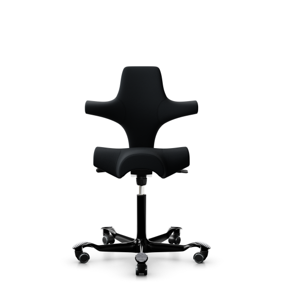 HAG Capisco 8106 Bürostuhl mit Sattelsitz - Schnelllieferprogramm Select Black SC60999 Aluminium schwarz Gestellfarbe Weiche Rollen für harte Böden