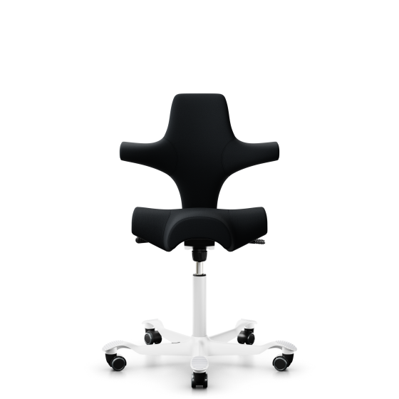 HAG Capisco 8106 Bürostuhl mit Sattelsitz - Schnelllieferprogramm Select Black SC60999 Aluminium weiß Gestellfarbe Harte Rollen für weiche Böden