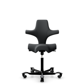 HAG Capisco 8106 B&uuml;rostuhl mit Sattelsitz - Schnelllieferprogramm Select Grey SC60134 Aluminium schwarz Gestellfarbe Weiche Rollen f&uuml;r harte B&ouml;den
