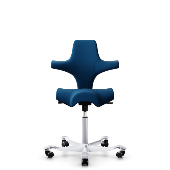 HAG Capisco 8106 Bürostuhl mit Sattelsitz - Select blau SC66071 Aluminium silber Gestellfarbe Weiche Rollen für harte Böden
