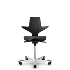 HAG Capisco Puls 8020 B&uuml;rostuhl Sattelsitz mit Sitzfl&auml;chenmatte Schwarz Nexus Schwarz NEX13 Silber Gestellfarbe Weiche Rollen f&uuml;r harte B&ouml;den