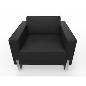 profim MyTurn Sessel mit verchromten Kufengestell in Premium Leder schwarz