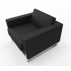 profim MyTurn Sessel mit verchromten Kufengestell in Premium Leder schwarz