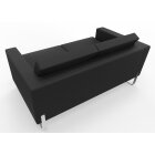 profim MyTurn 2-er Sitzsofa mit verchromten Kufengestell in Premium Leder schwarz
