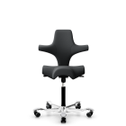 HAG Capisco 8106 B&uuml;rostuhl mit Sattelsitz - Bezug Capture 4601 ,Gestell Aluminium schwarz, Fu&szlig;kreuz Aluminium poliert, Weiche Rollen f&uuml;r harte B&ouml;den