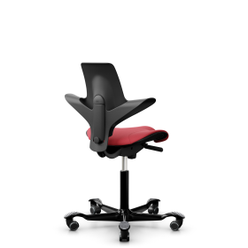 HAG Capisco Puls 8020 B&uuml;rostuhl Sattelsitz mit Sitzfl&auml;chenmatte Schwarz Nexus Rot NEX16 Schwarz Gestellfarbe Weiche Rollen f&uuml;r harte B&ouml;den #1