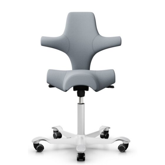 HAG Capisco 8106 Bürostuhl mit Sattelsitz - Select Light Grey SC60139 Aluminium weiß Gestellfarbe Weiche Rollen für harte Böden