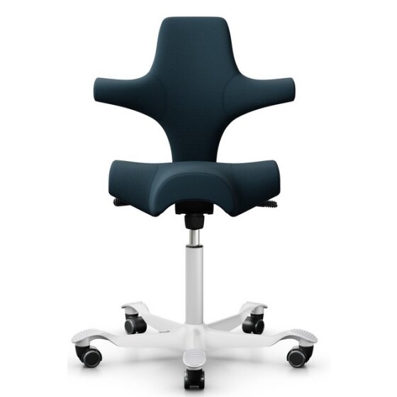 HAG Capisco 8106 Bürostuhl mit Sattelsitz - Select Blue SC66194 Gestellfarbe Aluminium Weiß, Weiche Rollen für harte Böden